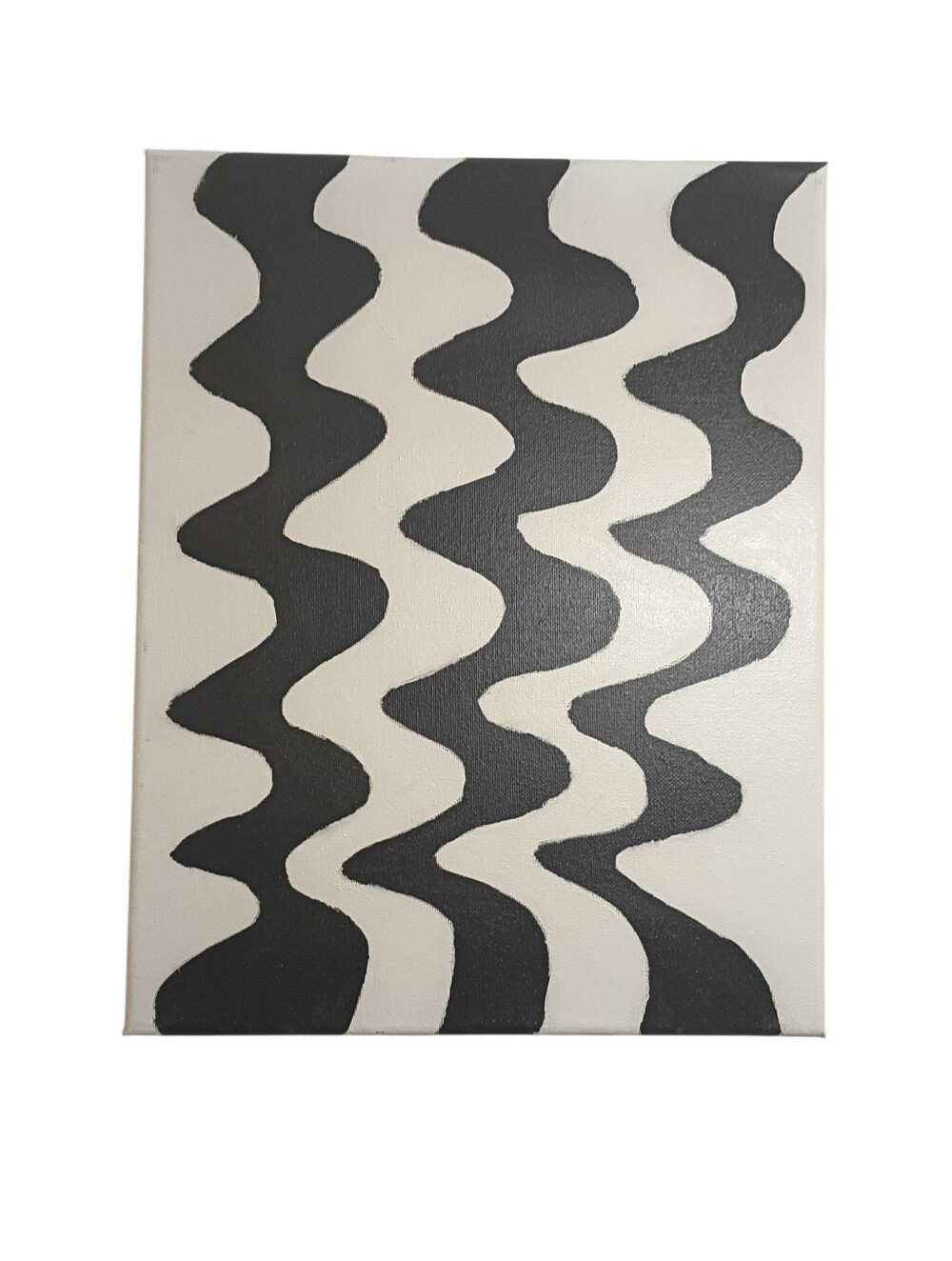 Black White Abstract Canvas Painting